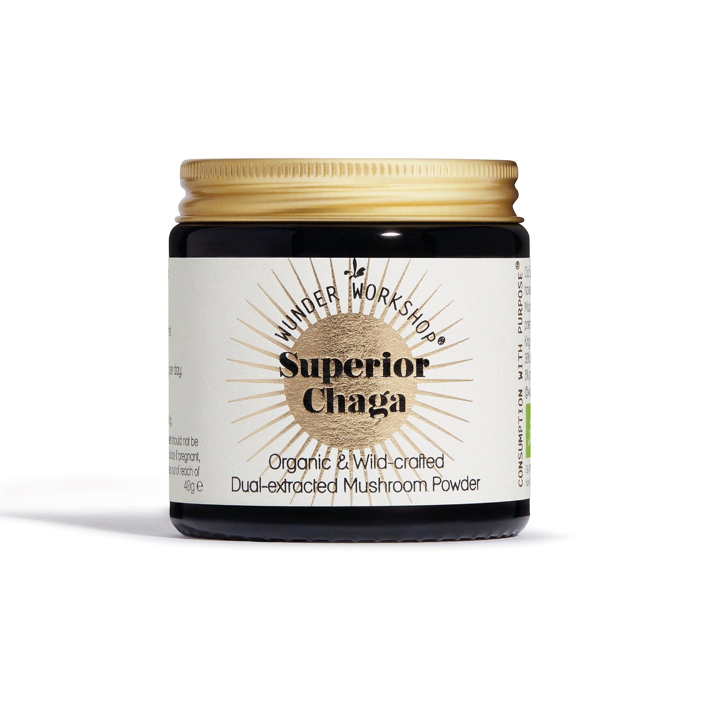 SUPERIOR CHAGA - Wild-Crafted, dual-extracted mushroom powder - Wunder Workshop